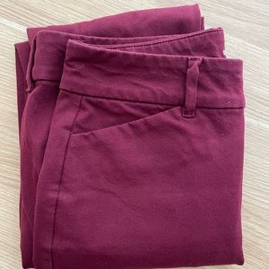 Old Navy Maroon Pixie High Rise Pants Size 4